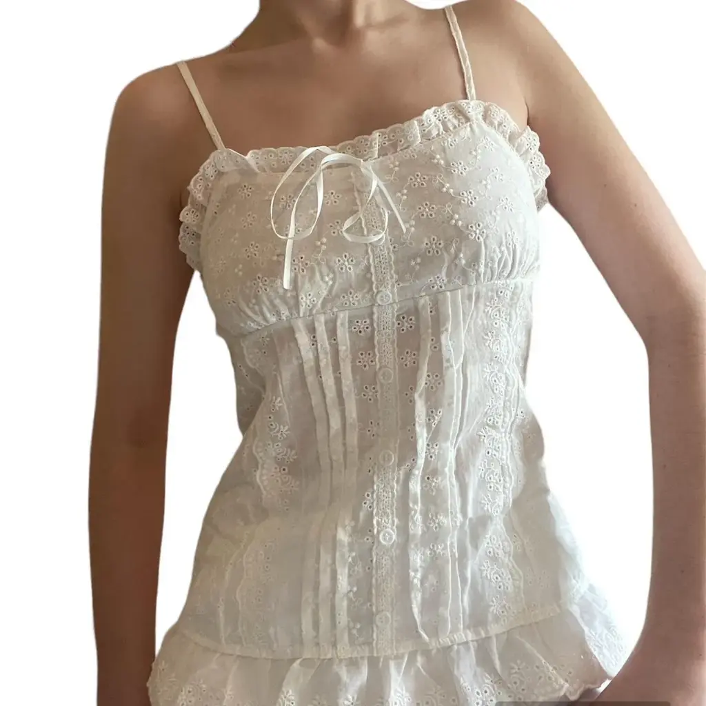 可調節帶子的棉質Cami